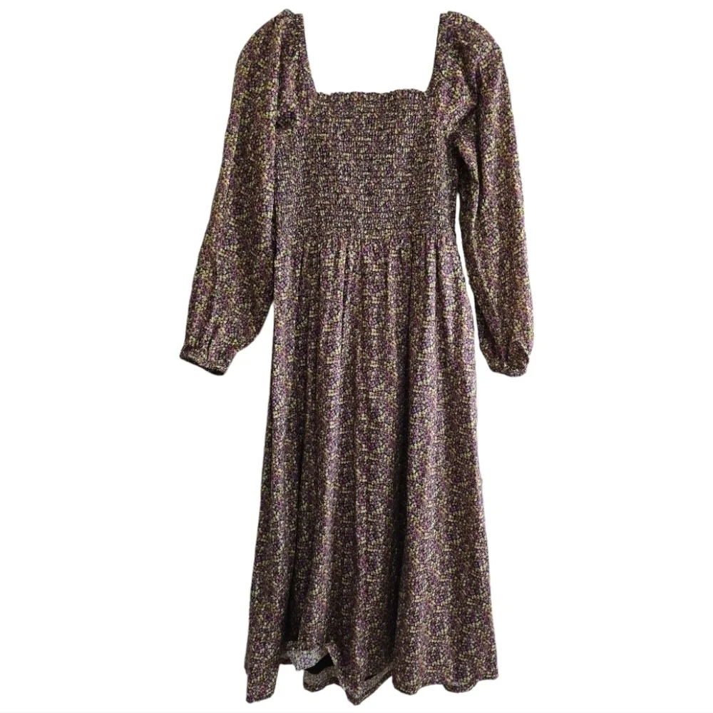NWT J. Crew Liberty London Daydream Busy Izzy Floral Puff Sleeve Midi Dress Med